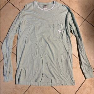 PINK Victoria's Secret Light Green Long Sleeve Shirt